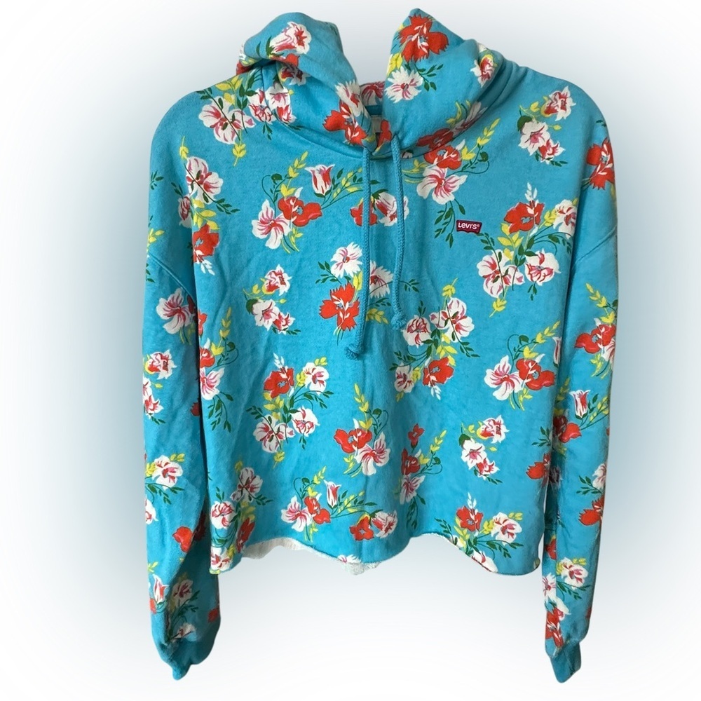 Levi's Floral Blue Corp Hoodie size M